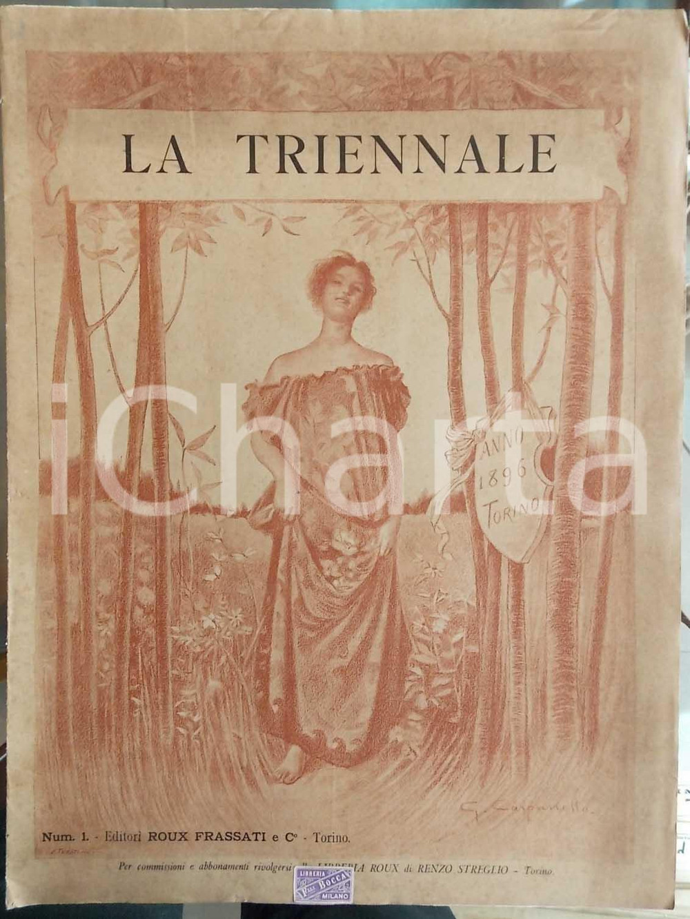 Giornale, rivista storica 1896 TORINO LA TRIENNALE Giornale d arte nÂ° 1 Stampa Spes nostra salve 1