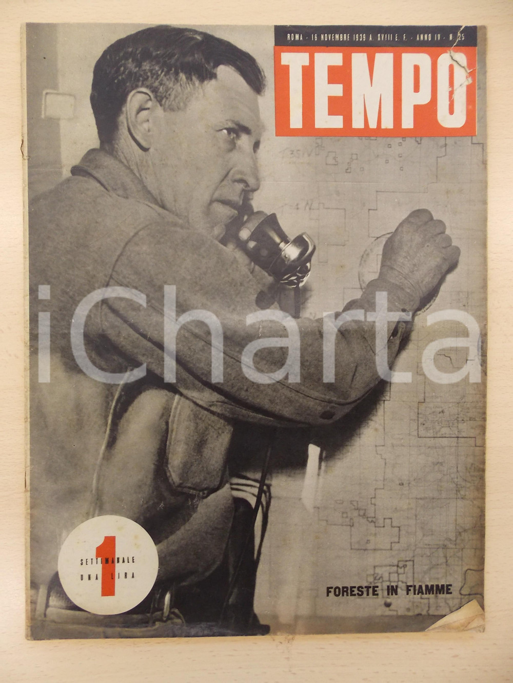 Giornale, rivista storica 1939 TEMPO Canna gentile a TORRE DI ZUINO per cellulosa Rivista anno IV nÂ° 25 1