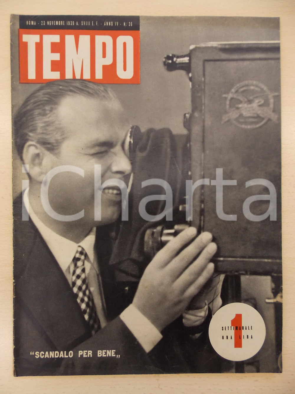 1939 TEMPO Sul set di Scandalo per bene"*Rivista ILLUSTRATA Anno IV n° 26"