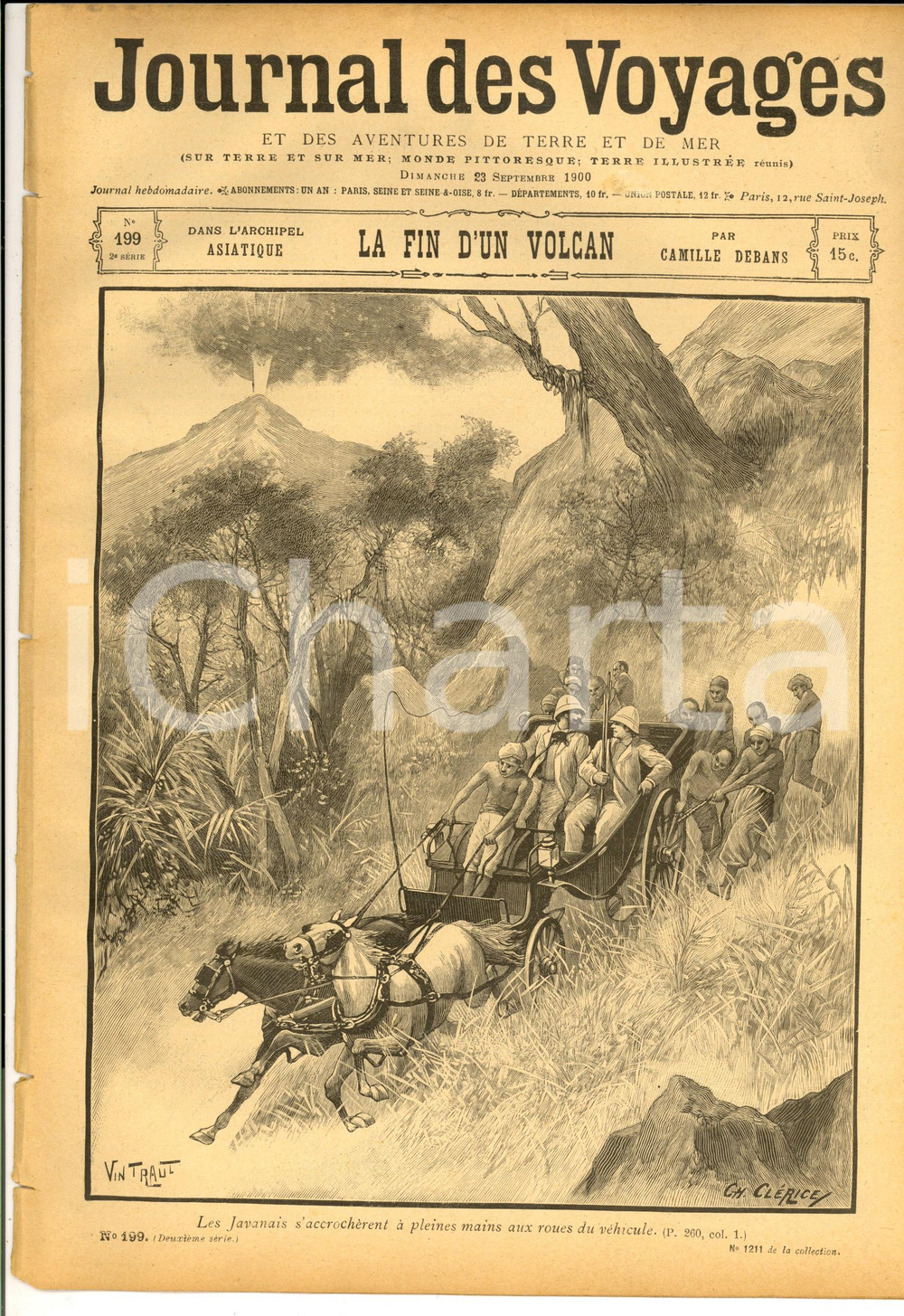 Giornale, rivista storica 1900 JOURNAL DES VOYAGES JAVA  La fin d un volcan Revue ILLUSTREE nÂ°199 1