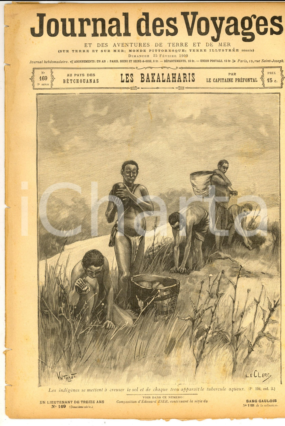 Giornale, rivista storica 1900 JOURNAL DES VOYAGES Pays des BETCHOUANAS  BAKALAHARIS Revue nÂ° 169 1