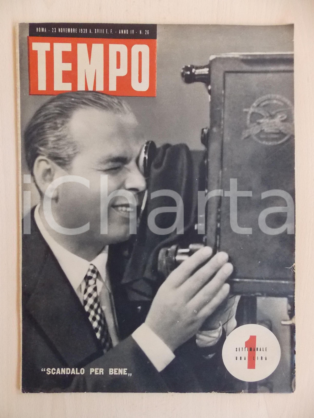 1939 TEMPO Sabbia fertile in LIBIA *Rivista ILLUSTRATA Anno IV n. 26 Rivista d'epoca, a tematica di attualit&agrave; e costume, riccamente illustrata in bianco e nero. FORMATO: cm 26 x 34  CONDIZIONI: FAIR     originale e autentica 1