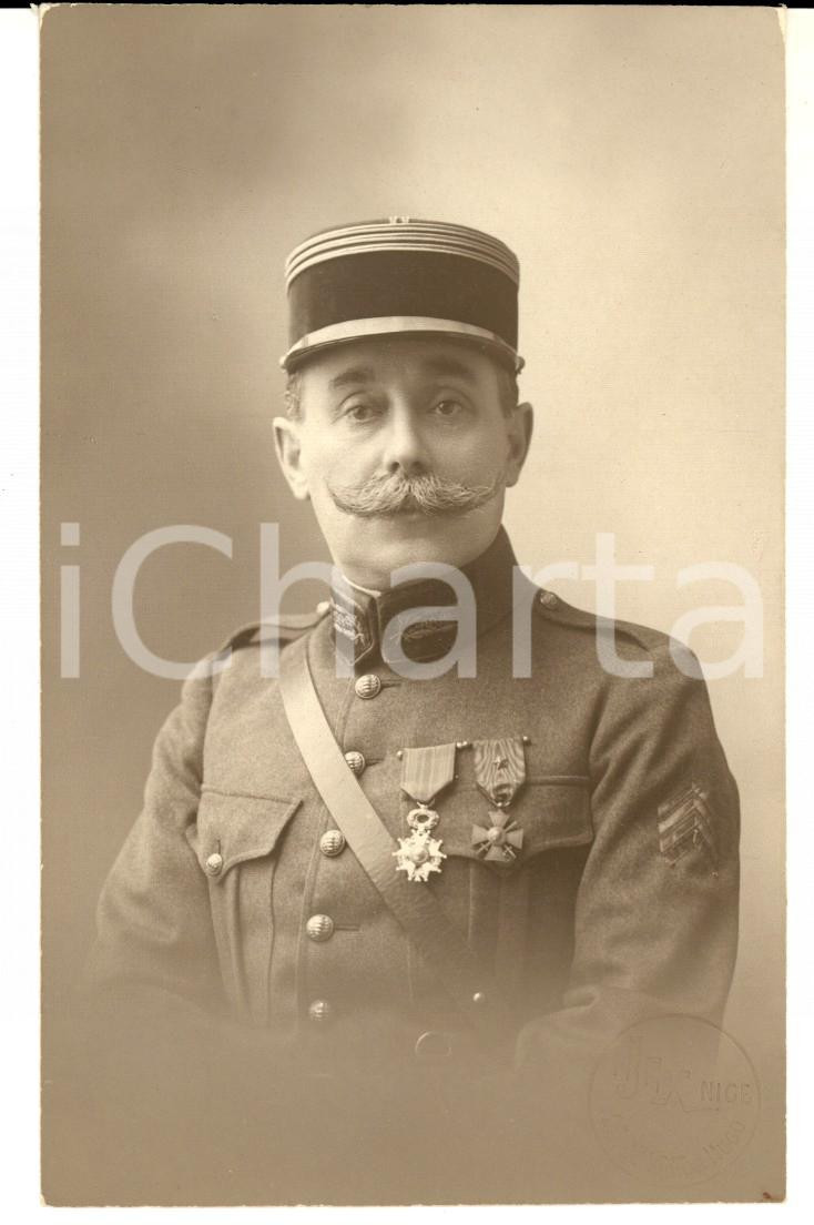 Fotografia d epoca originale 1910 NICE F Portrait d officier avec ses dÃ©corations Photo AJAX carte postale 1
