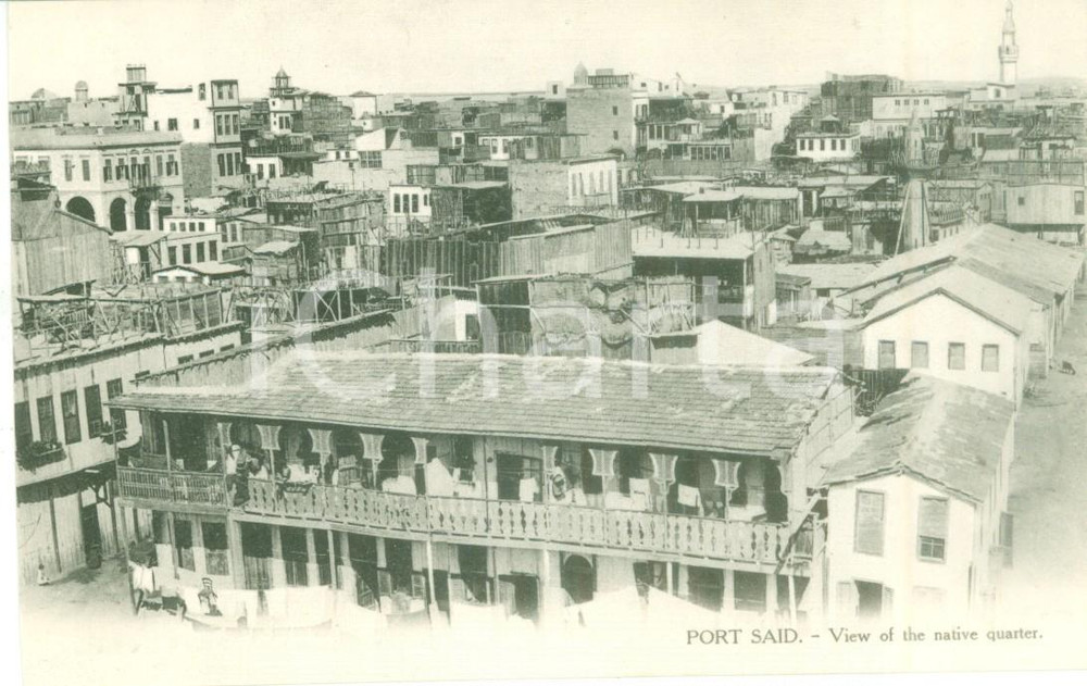 Cartolina originale da collezione 1930 ca PORTO SAID EGITTO View of the native quarter Cartolina FP NV 1