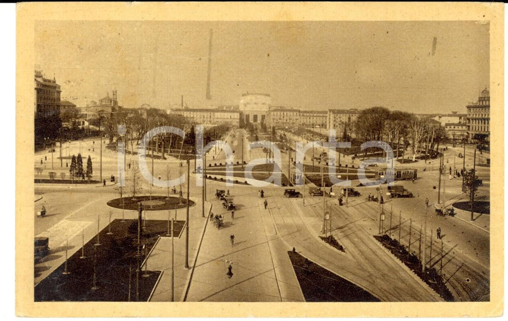 Cartolina originale da collezione 1933 MILANO Piazzale Fiume e stazione Cartolina Ugo LUZZI ad Attilio GIGLI 1