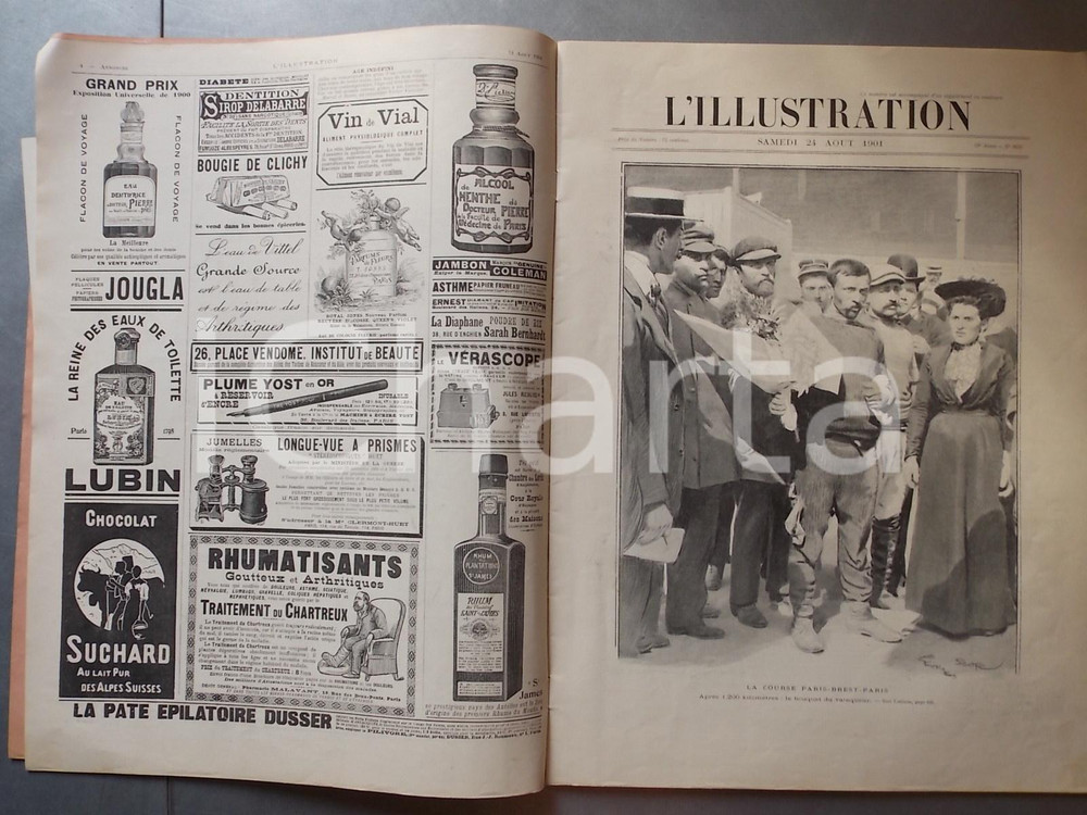 Giornale, rivista storica 1901 L ILLUSTRATION La course PARISBRESTPARIS Rivista anno 59 nÂ° 3052 1