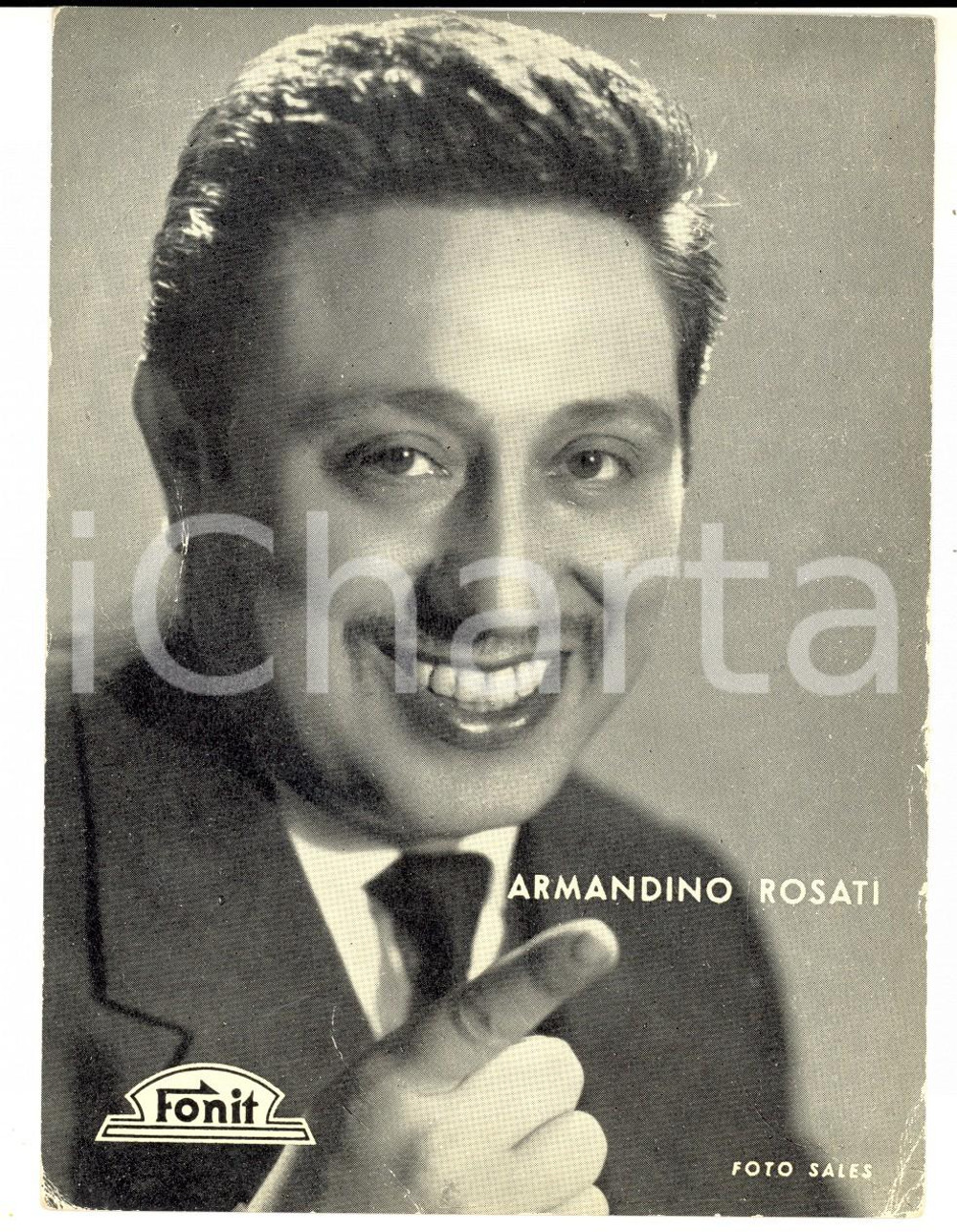 Cartolina originale da collezione 1960 ca MUSICA Armandino ROSATI Foto seriale dischi FONIT pubblicitaria 1