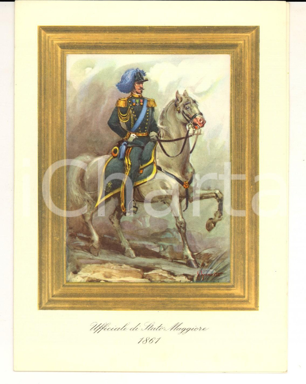 Oggetto da collezione cartaceo 1961 ESERCITO ITALIANO Biglietto ufficiale Stato Maggiore Maggiore REALE 1