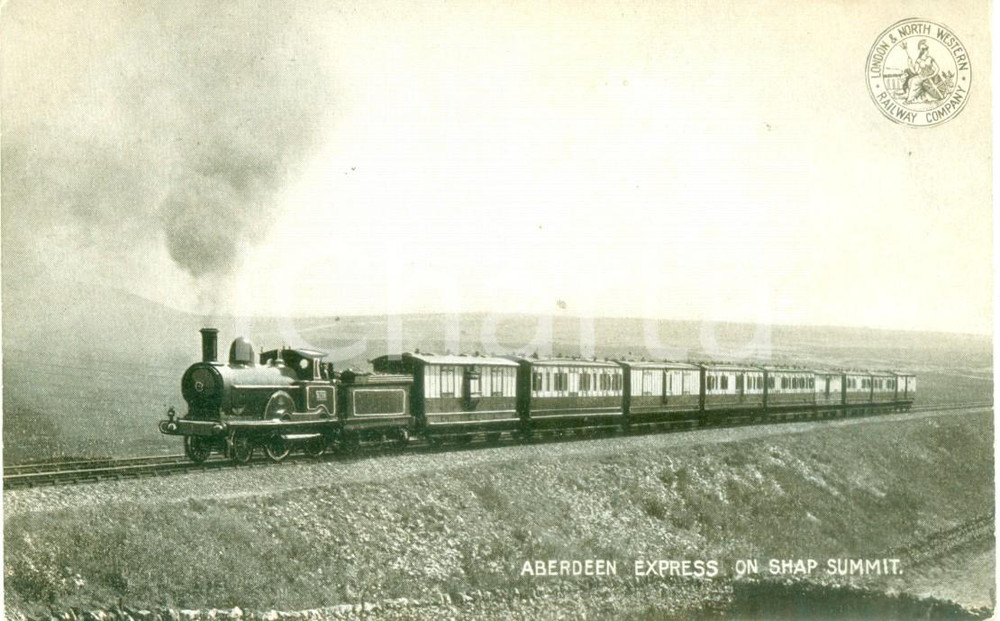 Cartolina originale da collezione 1904 STORIA FERROVIARIA Aberdeen Express on Sharp Summit Cartolina FP NV 1