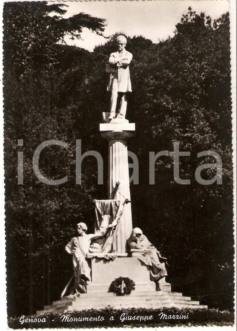 Cartolina originale da collezione 1955 GENOVA Monumento a Giuseppe MAZZINI Cartolina FG VG 1