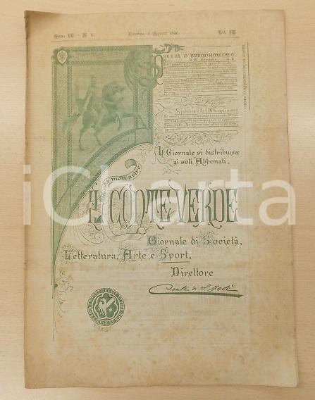 Giornale, rivista storica 1896 FIRENZE IL CONTE VERDE La famiglia ALTOVITIAVILA Giornale ILLUSTRATO 1