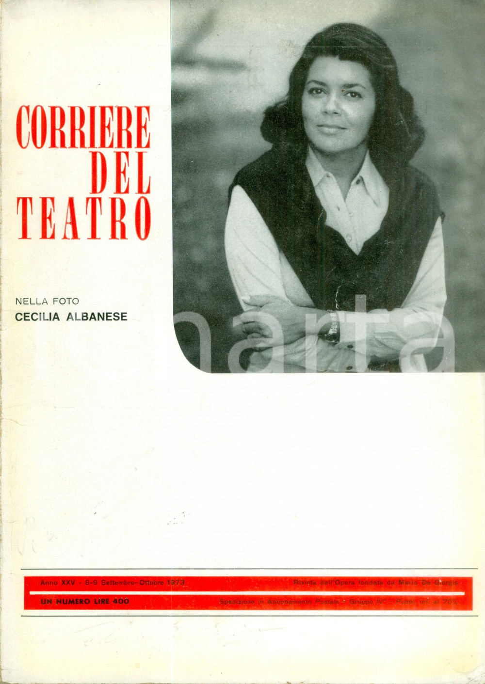 Giornale, rivista storica 1973 CORRIERE DEL TEATRO Cecilia ALBANESE Donazione MECENATI Rivista ILLUSTRATA 1