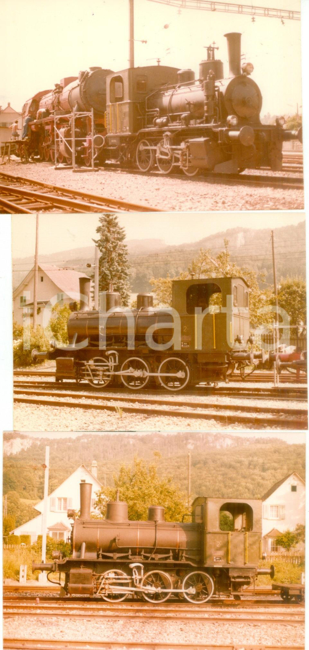 Fotografia d epoca originale 1975 ca SVIZZERA OensingenBalstahlBahn Locomotiva OeBB 2 Lotto 3 fotografie 1