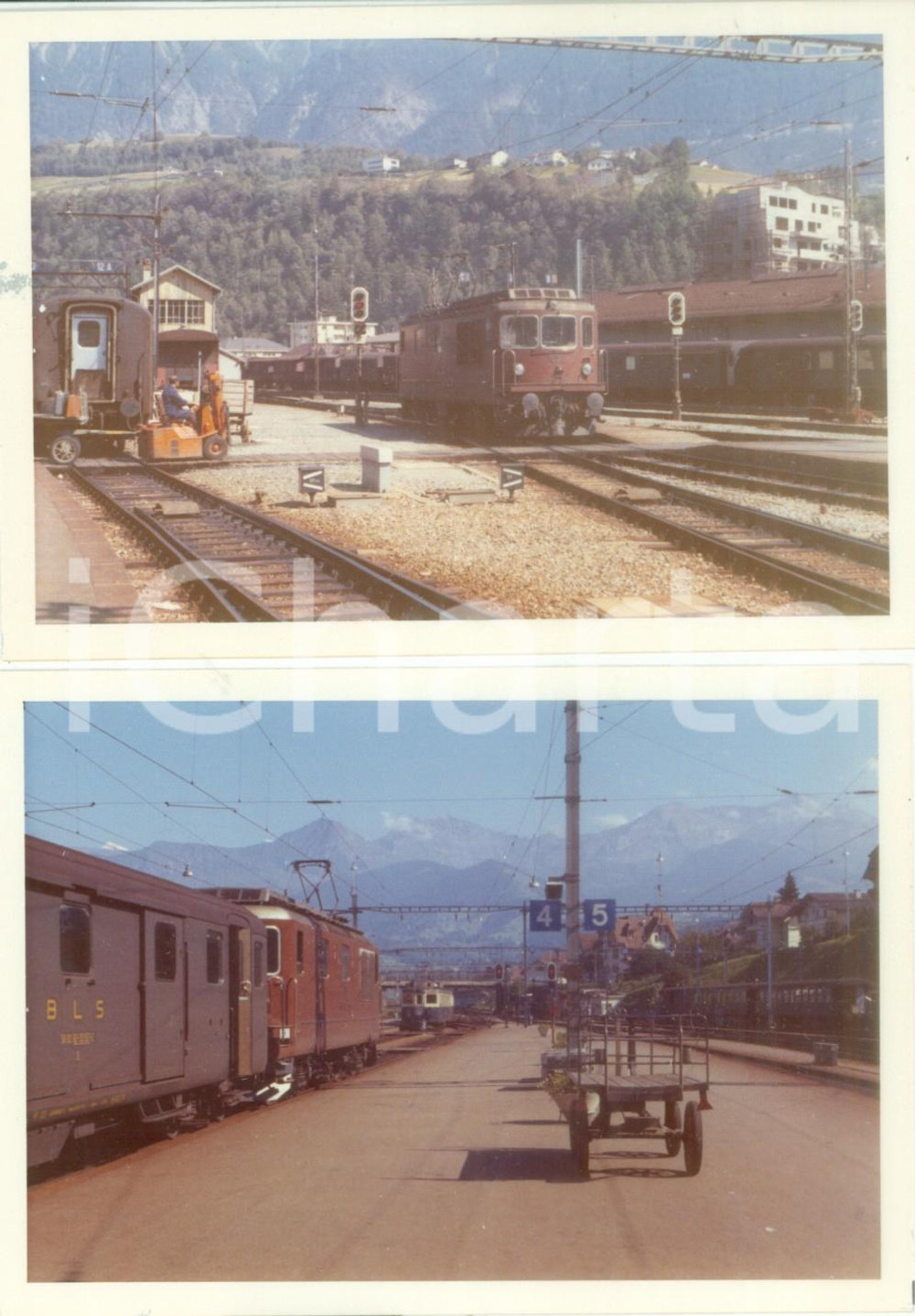 Fotografia d epoca originale 1975 ca SVIZZERA Ferrovie BERNLOTSCHBERGSIMPLON Locomotiva 183 Lotto 2 foto 1