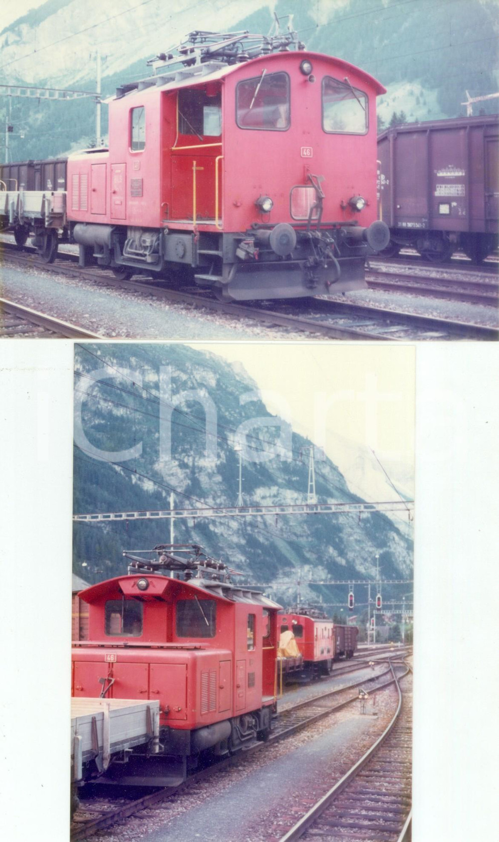 Fotografia d epoca originale 1975 ca SVIZZERA Ferrovie BERNLOTSCHBERGSIMPLON Locomotiva 46 Lotto 2 foto 1
