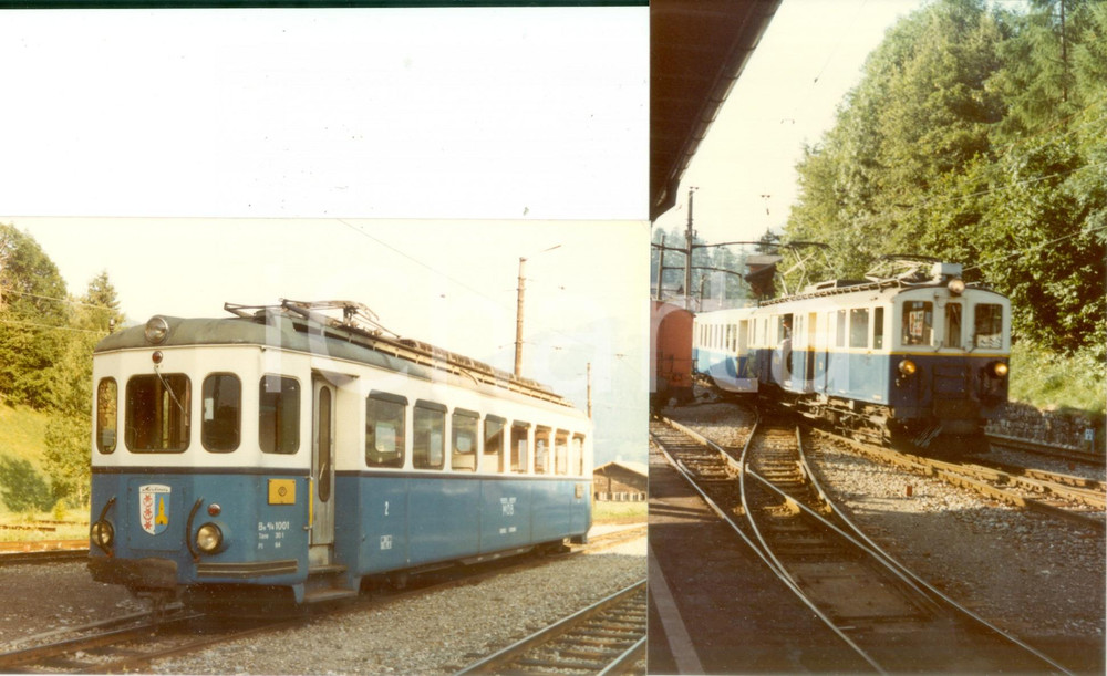 Fotografia d epoca originale 1980 ca SVIZZERA Ferrovie MONTREUX MOB Locomotiva Be 1001 Lotto 2 fotografie 1