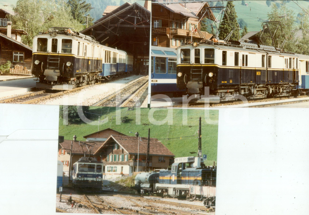 Fotografia d epoca originale 1975 ca SVIZZERA Ferrovie MOB Locomotiva DZe 2002 Lotto 3 fotografie 1