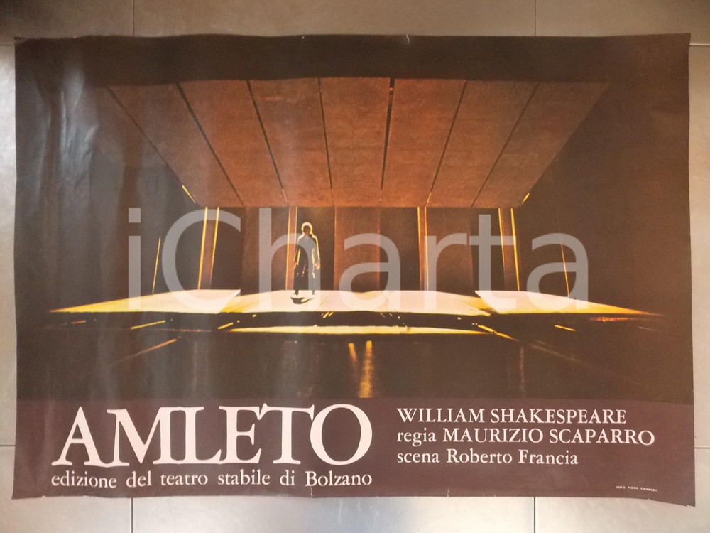 Materiale pubblicitario d’epoca 1980 ca BOLZANO TEATRO STABILE Amleto William SHAKESPEARE Maurizio SCAPARRO 1