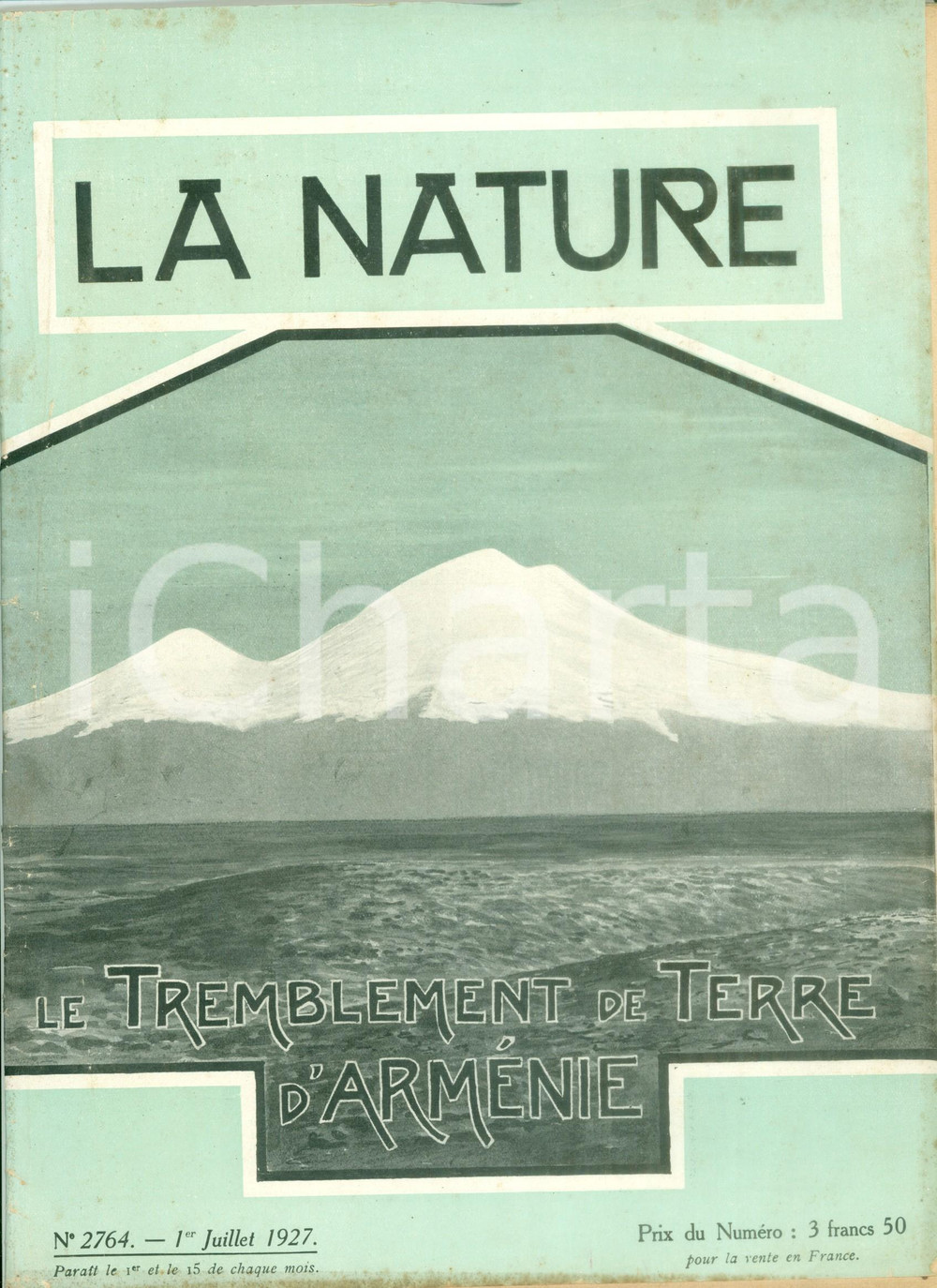Giornale, rivista storica 1927 LA NATURE Il terremoto in ARMENIA Rivista ILLUSTRATA DANNEGGIATA 1