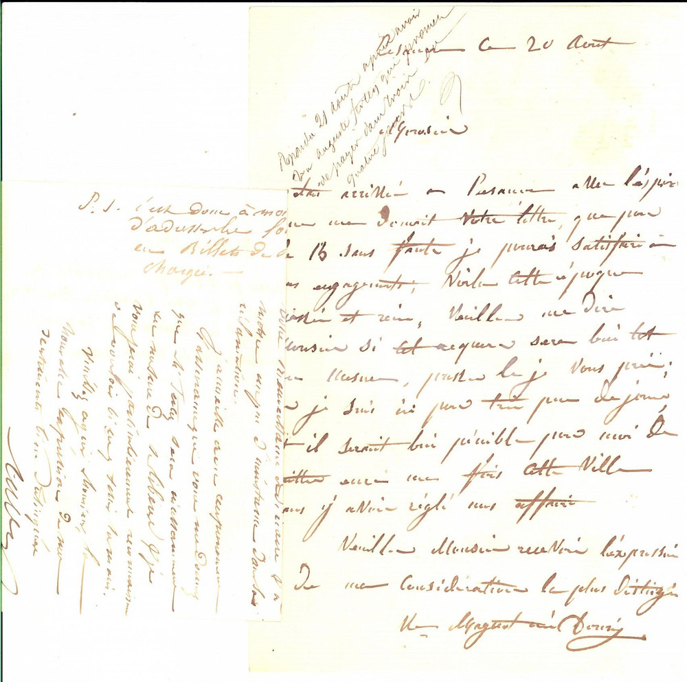 Documento originale, autentico 1852 BESANCON F Madame MAGUET demande une somme par lettre marquÃ©e 1