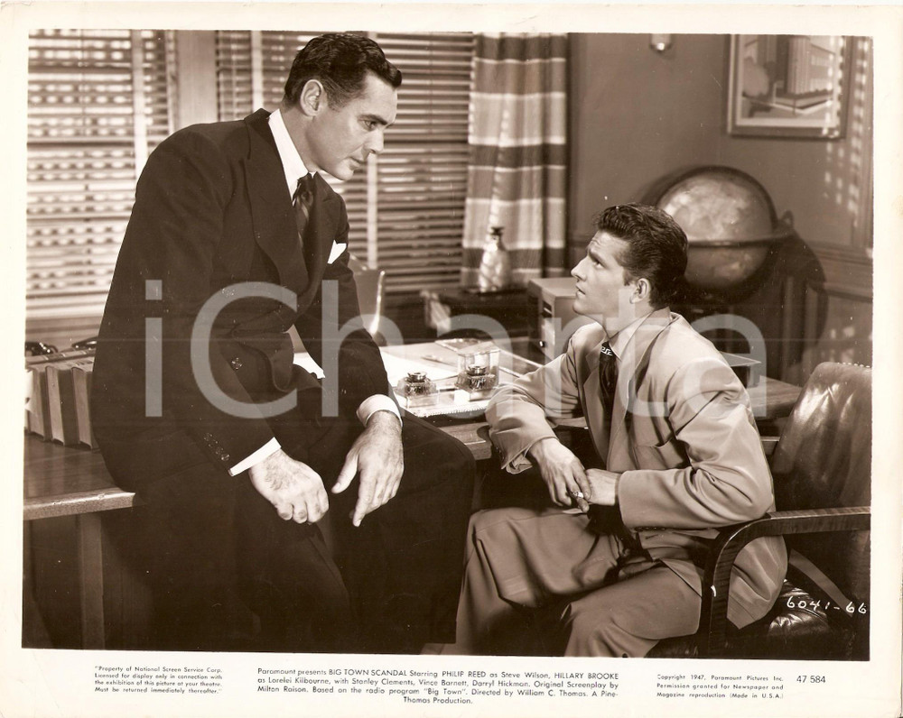 Fotografia d epoca originale 1948 BIG TIME SCORE Stanley CLEMENTS nell ufficio di Philip REED Foto di scena 1