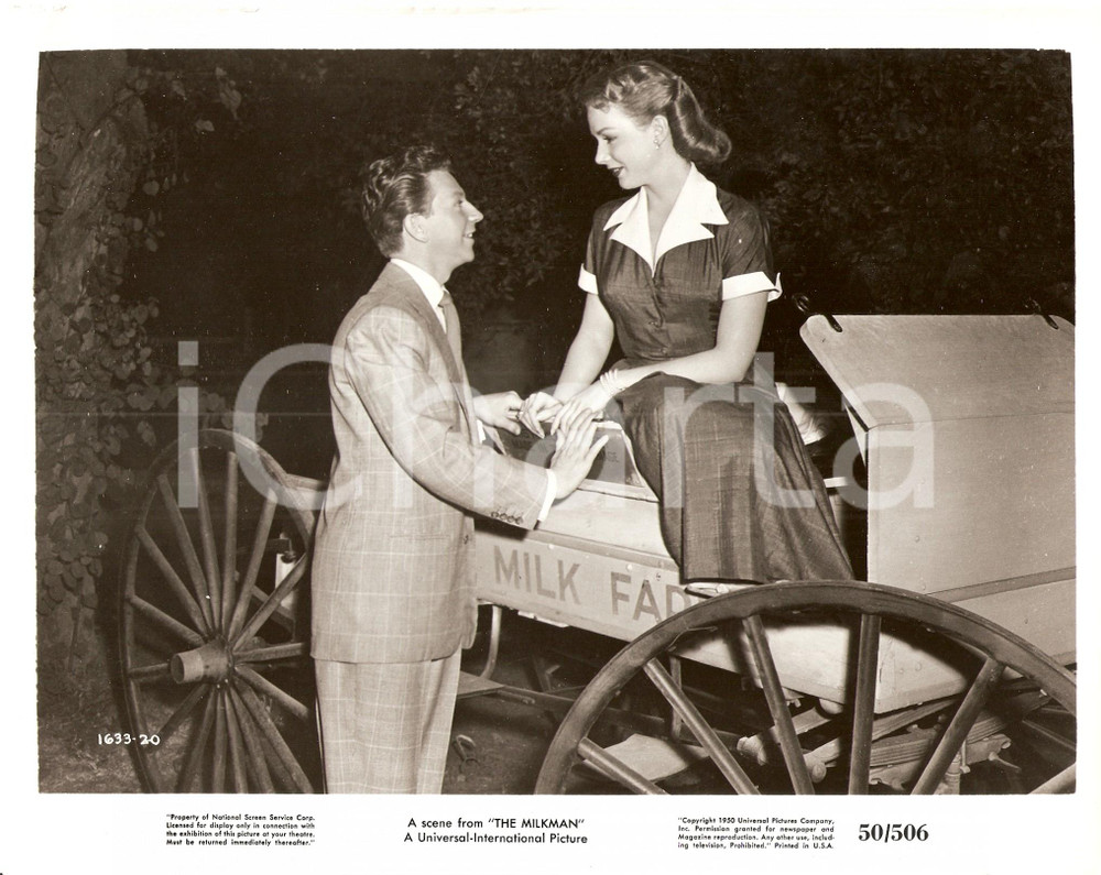 Fotografia d epoca originale 1950 THE MILKMAN Piper LAURIE e Donald O CONNOR a bordo di calesse Foto di scena 1