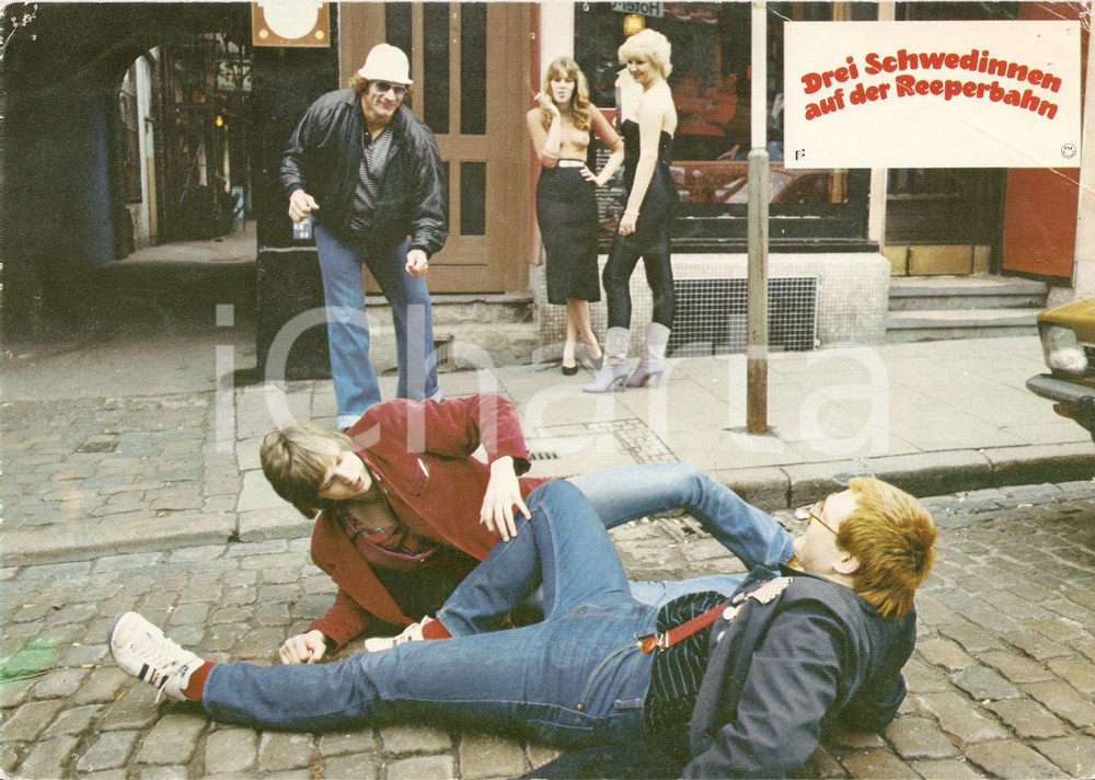 Oggetto da collezione cartaceo 1980 SUPERSEXY MOGLI SVEDESI Drei Schwedinnen auf der Reeperbahn Manifestino 1