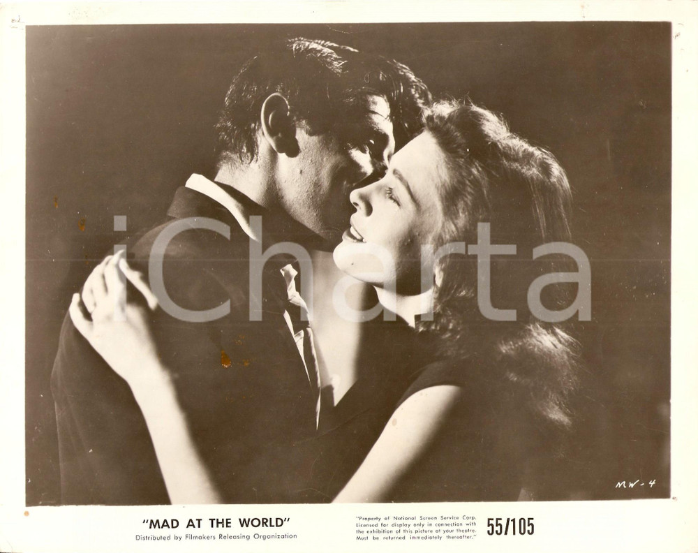 Fotografia d epoca originale 1955 MAD AT THE WORLD Karen SHARPE Keefe BRASSELLE Bacio Regia Harry ESSEX Foto 1