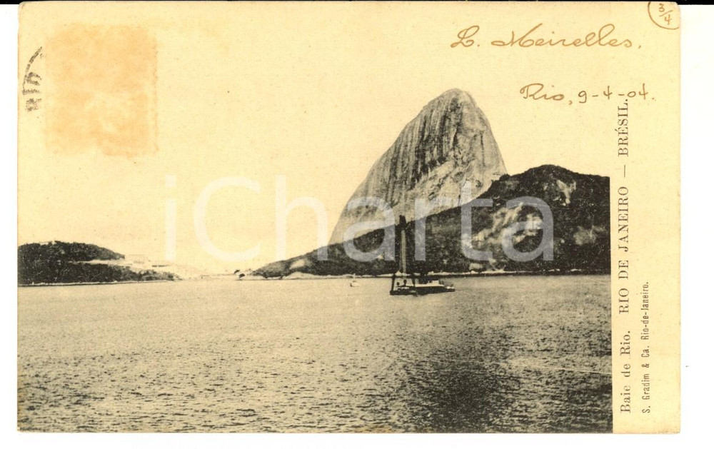 Cartolina originale da collezione 1904 RIO DE JANEIRO BRAZIL Veduta panoramica Cartolina postale VINTAGE 1