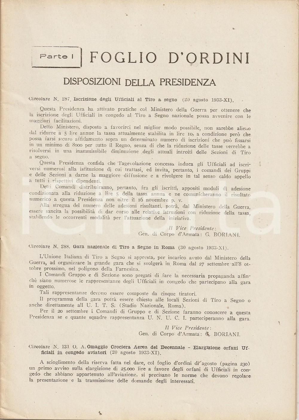 Documento originale, autentico 1933 FOGLIO D ORDINI U.N.U.C.I. Grandi Manovre dell esercito Rivista ILLUSTRATA 1