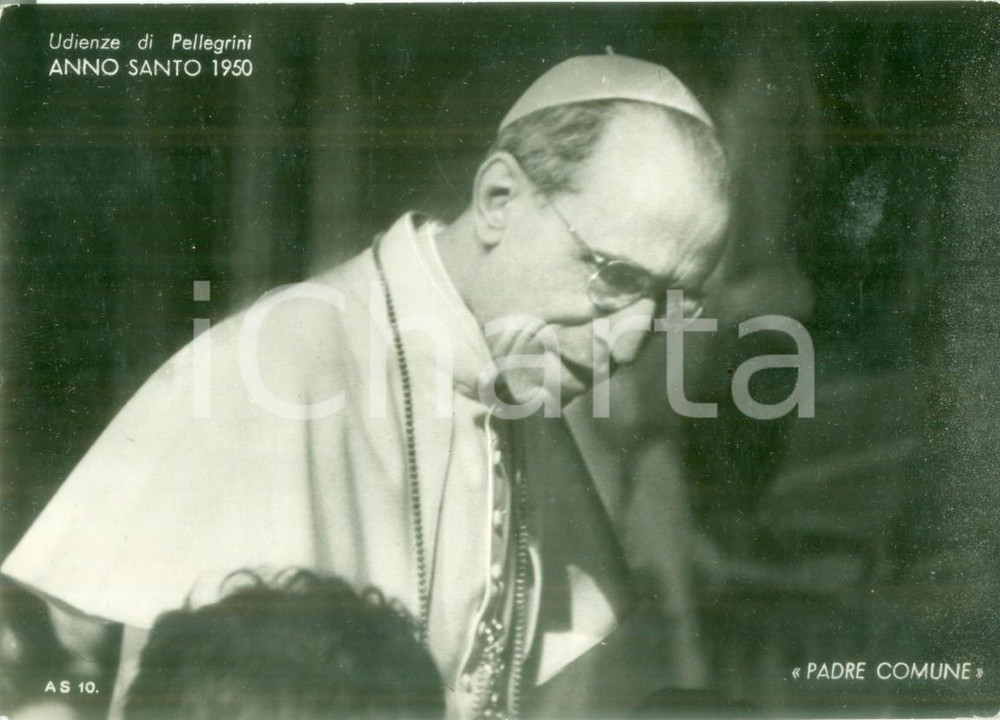 Cartolina originale da collezione 1950 ROMA ANNO SANTO Pio XII alle udienze dei Pellegrini Cartolina FG VG 1