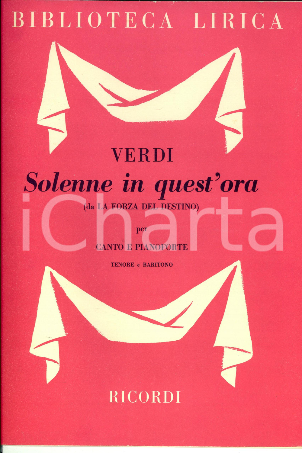 Oggetto da collezione cartaceo 1945 ca VERDI La forza del destino  Solenne in quest ora Spartito RICORDI 1