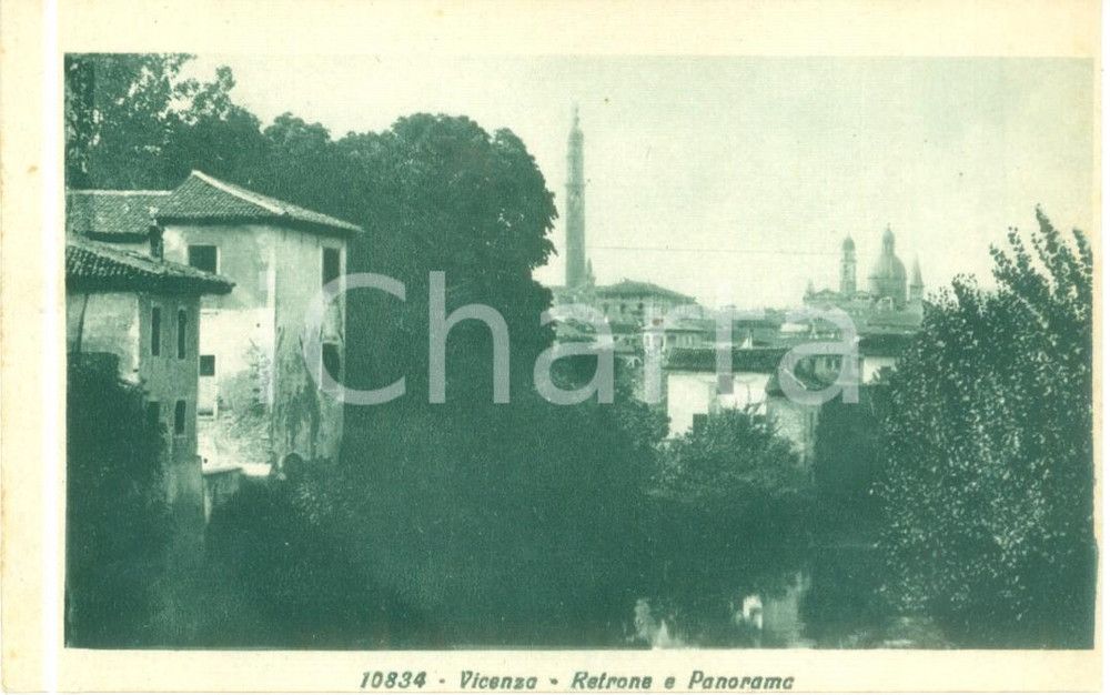 Cartolina originale da collezione 1920 ca VICENZA Retrone e panorama Cartolina postale FP NV 1
