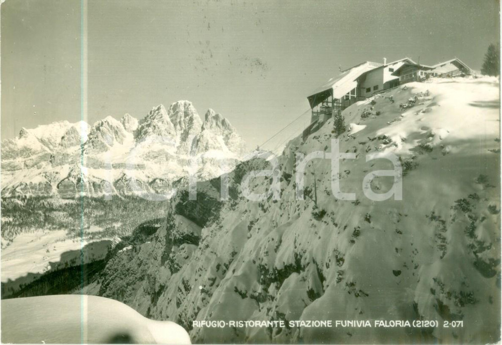 Cartolina originale da collezione 1951 CORTINA D AMPEZZO BL Rifugio ristorante funivia FALORIA Cartolina FG VG 1