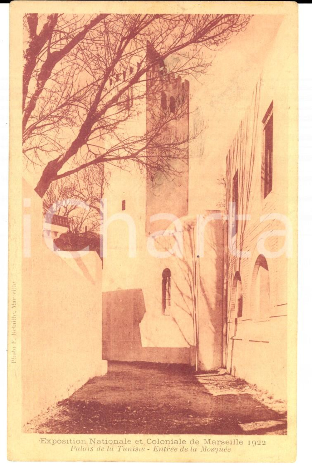 Cartolina originale da collezione 1922 MARSEILLE Exposition Coloniale  Palais TUNISIE MosquÃ©e Carte postale 1