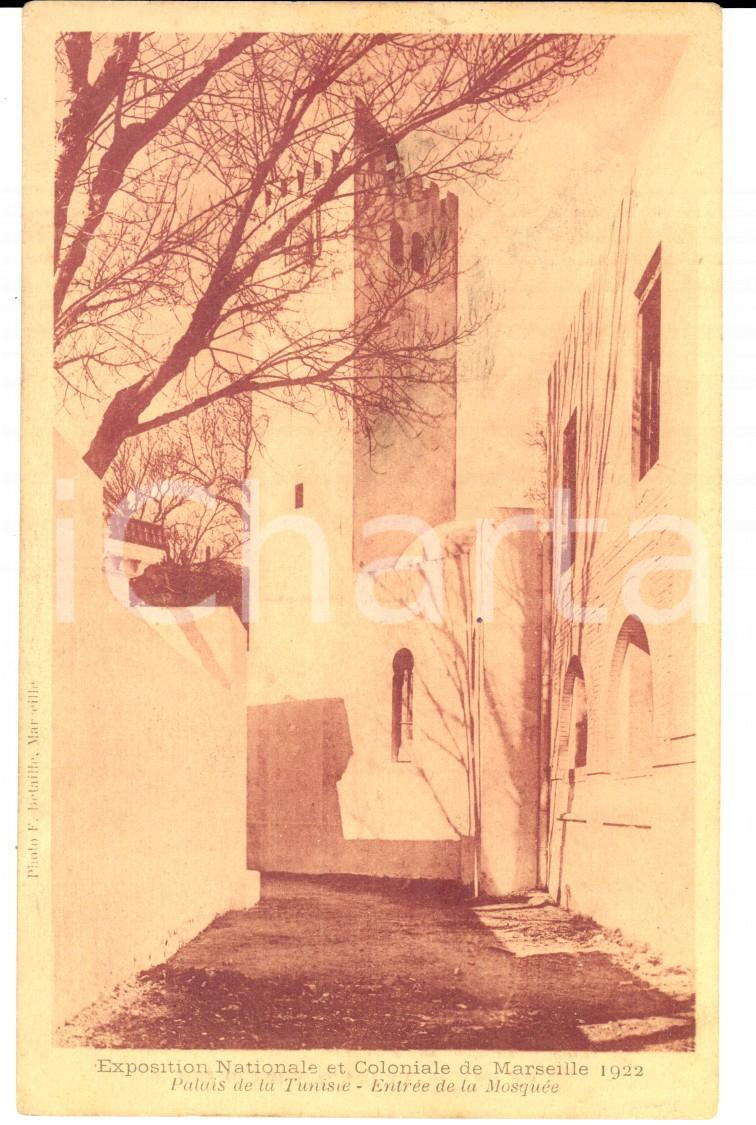 Cartolina originale da collezione 1922 MARSEILLE Exposition Coloniale  Palais TUNISIE MosquÃ©e Carte postale 1
