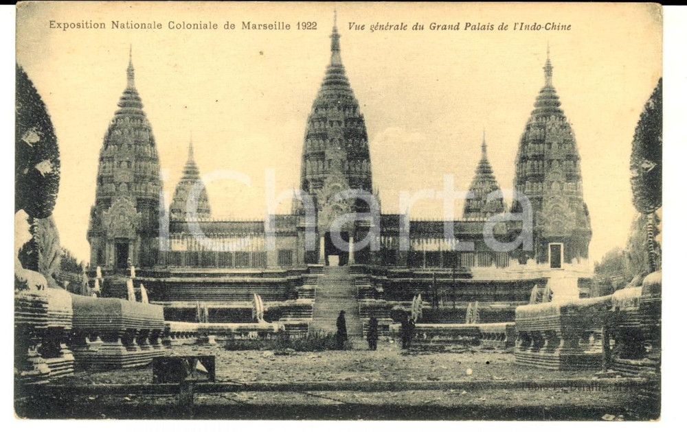 Cartolina originale da collezione 1922 MARSEILLE Exposition Coloniale  Grand Palais de l INDOCHINE Carte postale 1