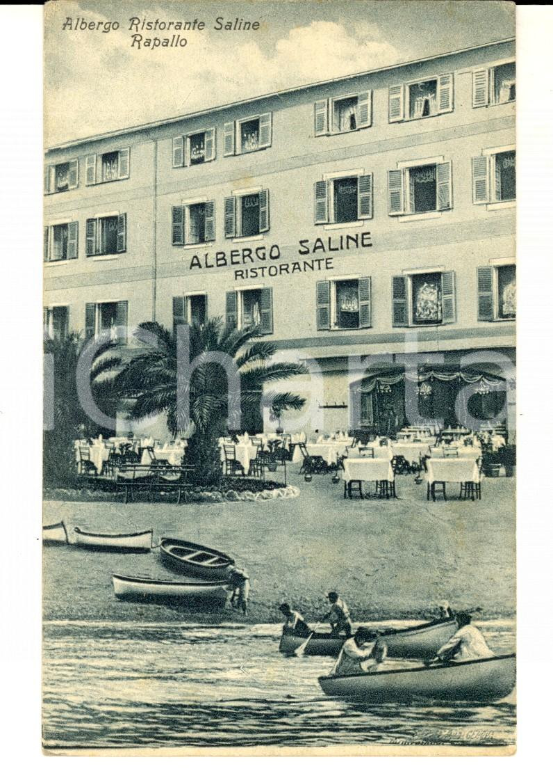 Cartolina originale da collezione 1925 RAPALLO GE Albergo ristorante SALINE Cartolina postale FP NV 1