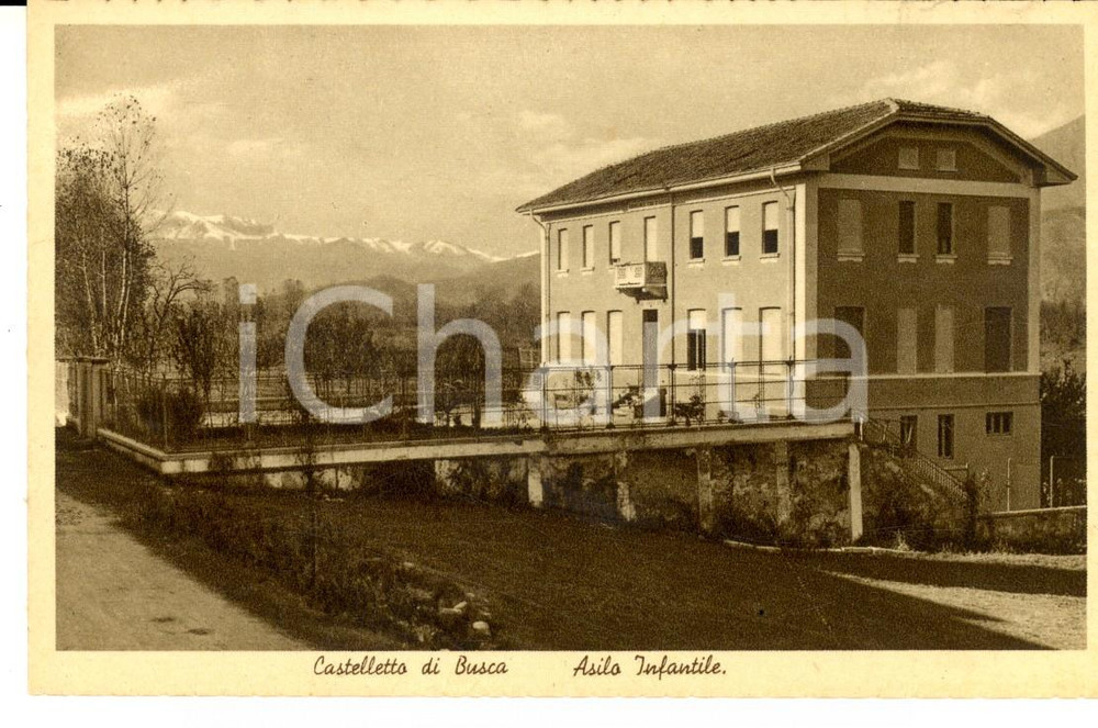 Cartolina originale da collezione 1930 ca CASTELLETTO BUSCA CN Asilo infantile Cartolina postale FP NV 1
