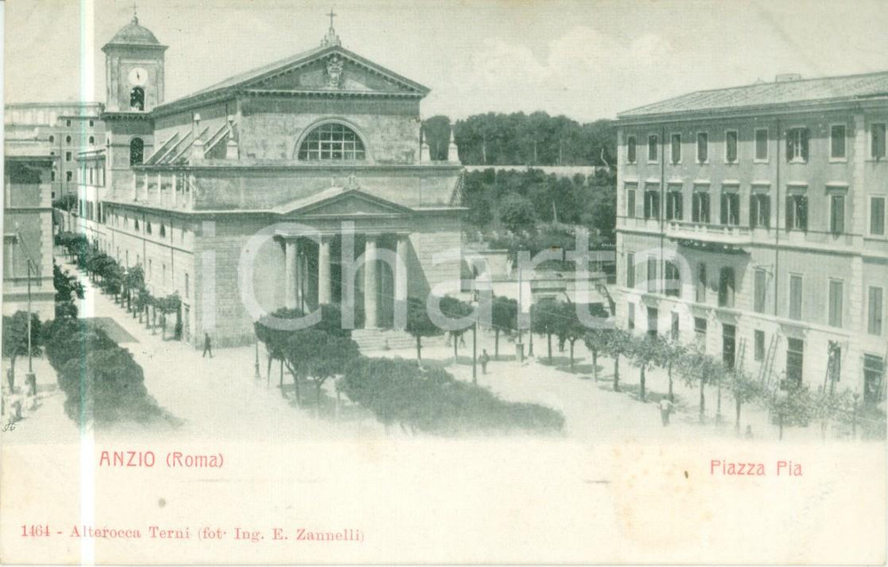 Cartolina originale da collezione 1900 ca ANZIO RM Panorama di Piazza PIA Cartolina postale FP NV 1
