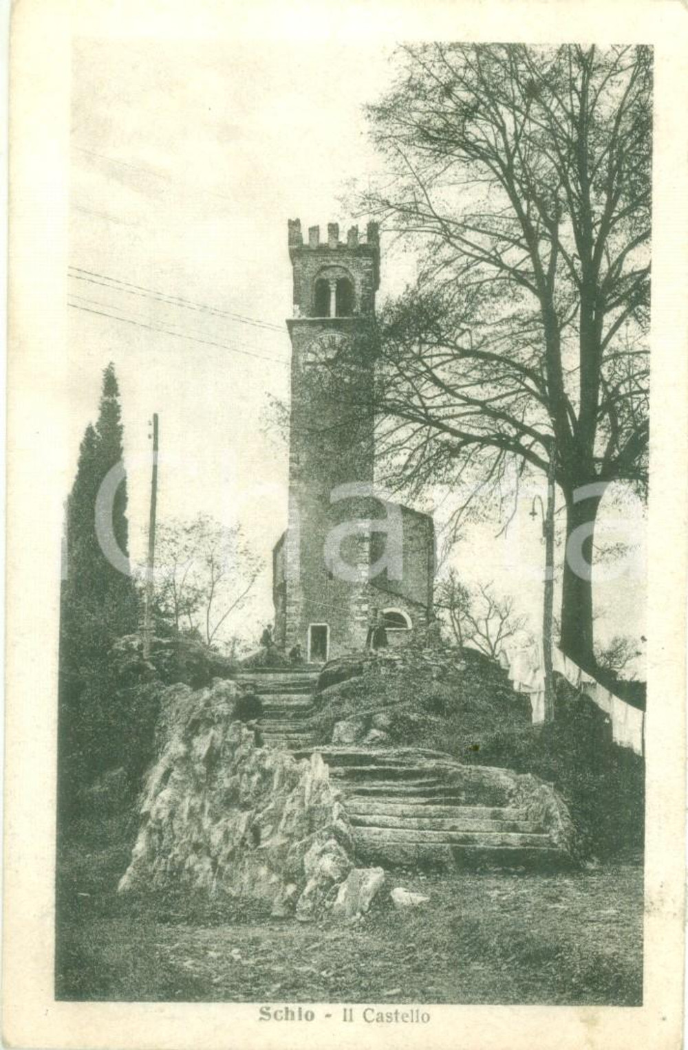 Cartolina originale da collezione 1917 SCHIO VI Veduta del Castello Cartolina postale FP VG 1