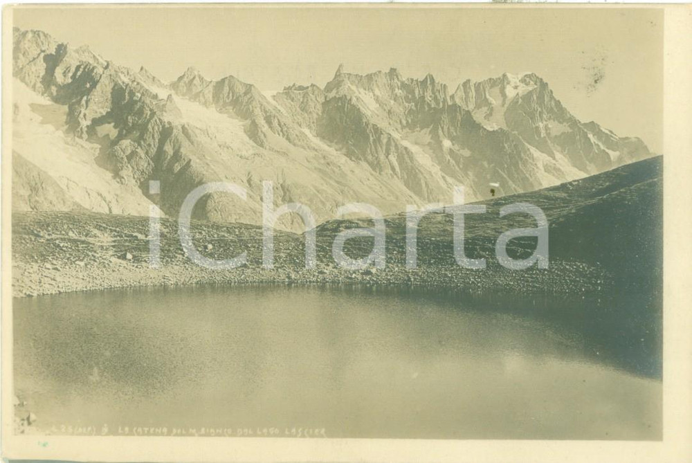 Cartolina originale da collezione 1925 ca SVIZZERA La catena del Monte BIANCO dal Lago GLACIER Cartolina FP NV 1