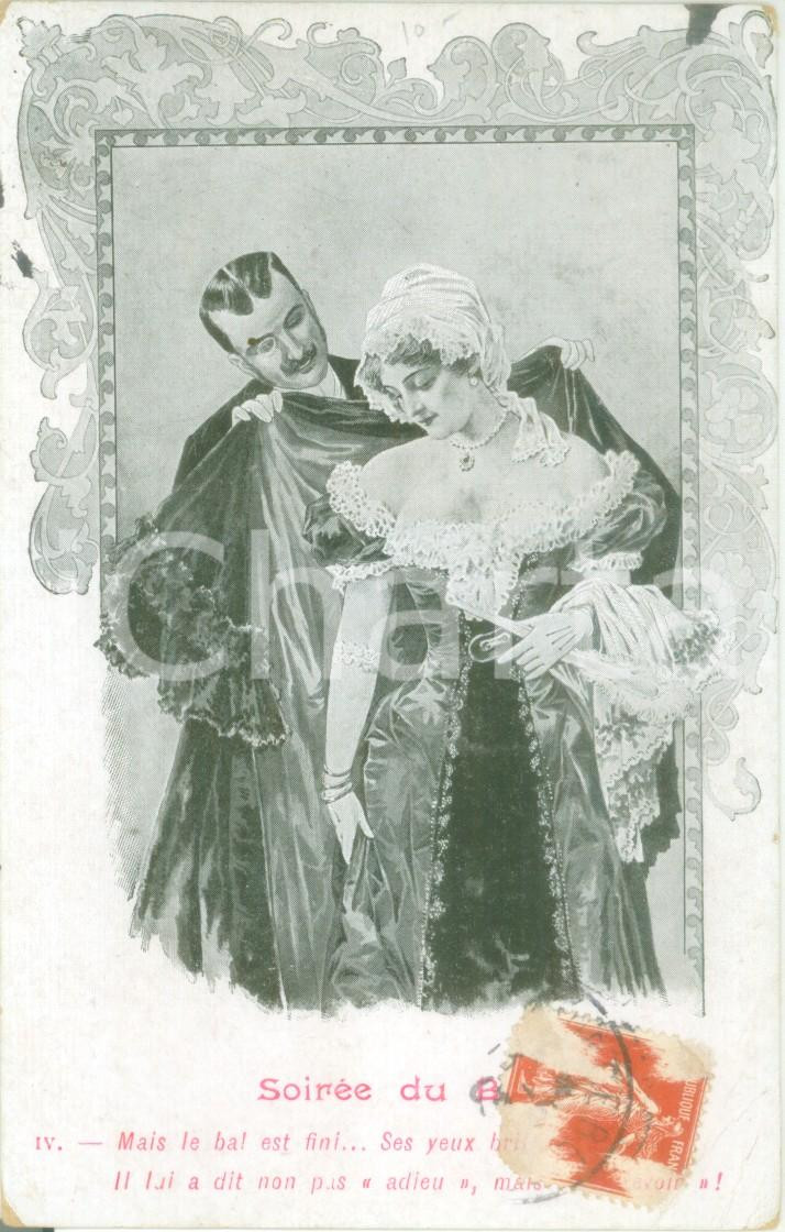 Cartolina originale da collezione 1910 ca FRANCE Soirée du Bal Mais le bal est fini Cartolina postale FP VG 1