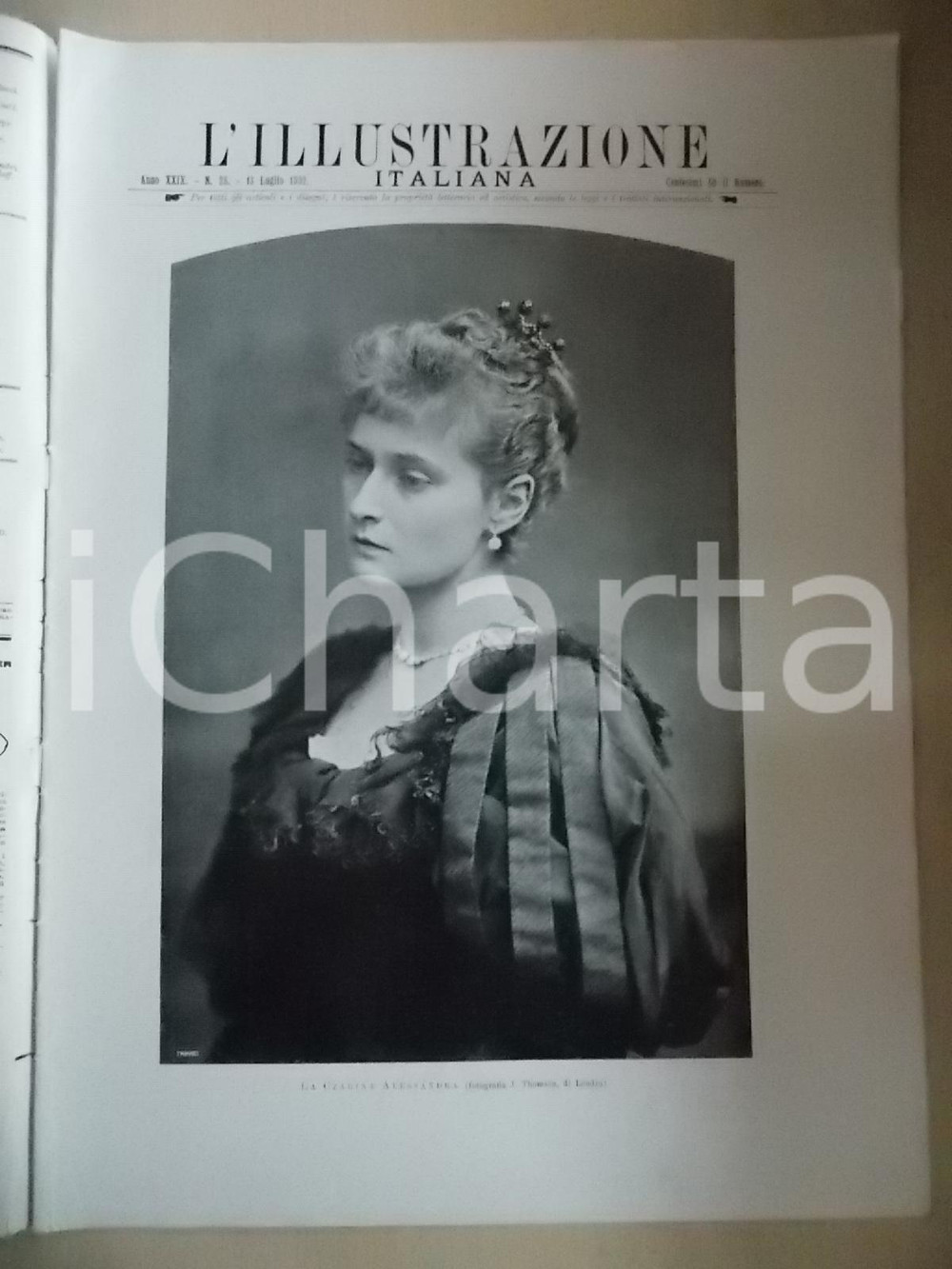 Giornale, rivista storica 1902 L ILLUSTRAZIONE ITALIANA La Czarina Alessandra ROMANOVA Sovracoperta n. 28 1