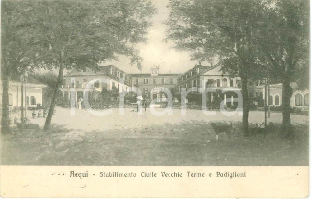 Cartolina originale da collezione 1913 ACQUI TERME Stabilimento civile Vecchie Terme e padiglioni Cartolina FP VG 1