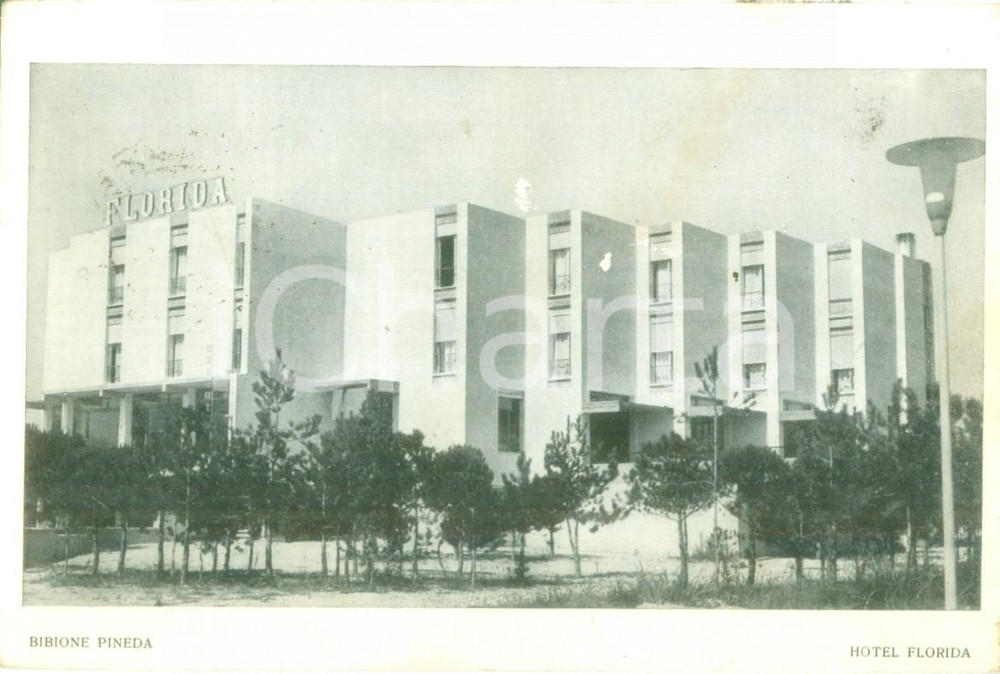 Cartolina originale da collezione 1961 BIBIONE PINEDA VE Veduta dell Hotel FLORIDA Cartolina FG VG 1