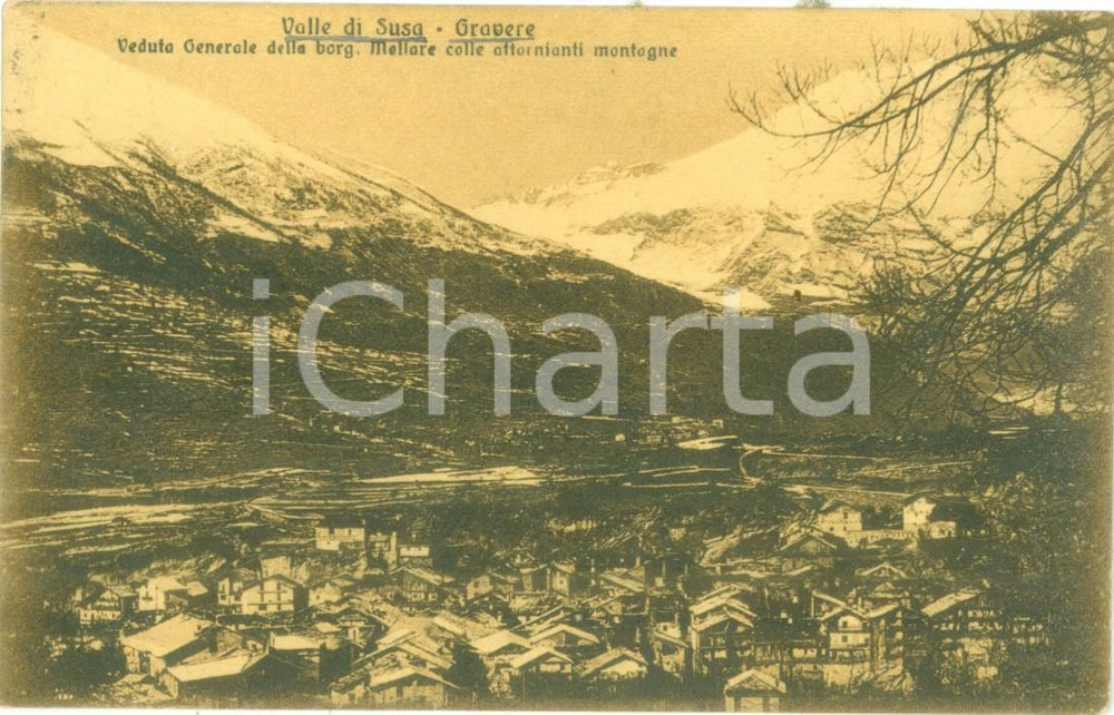 Cartolina originale da collezione 1930 GRAVERE TO veduta generale della borgata MOLLARE Cartolina FP VG 1