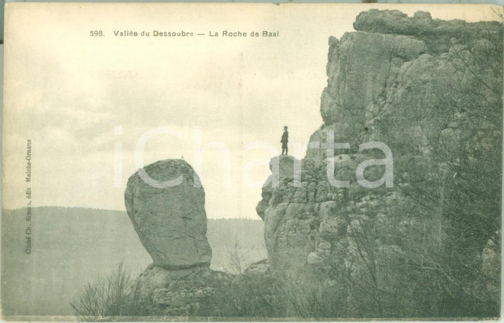 Cartolina originale da collezione 1930 ca DESSOUBRE FRANCE La Roche de BAAL Cartolina ANIMATA FP NV 1