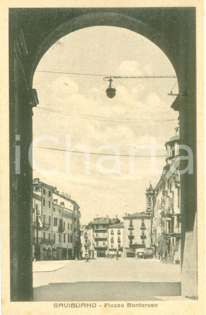 Cartolina originale da collezione 1942 SAVIGLIANO CN Veduta di Piazza SANTAROSA Cartolina FP NV 1