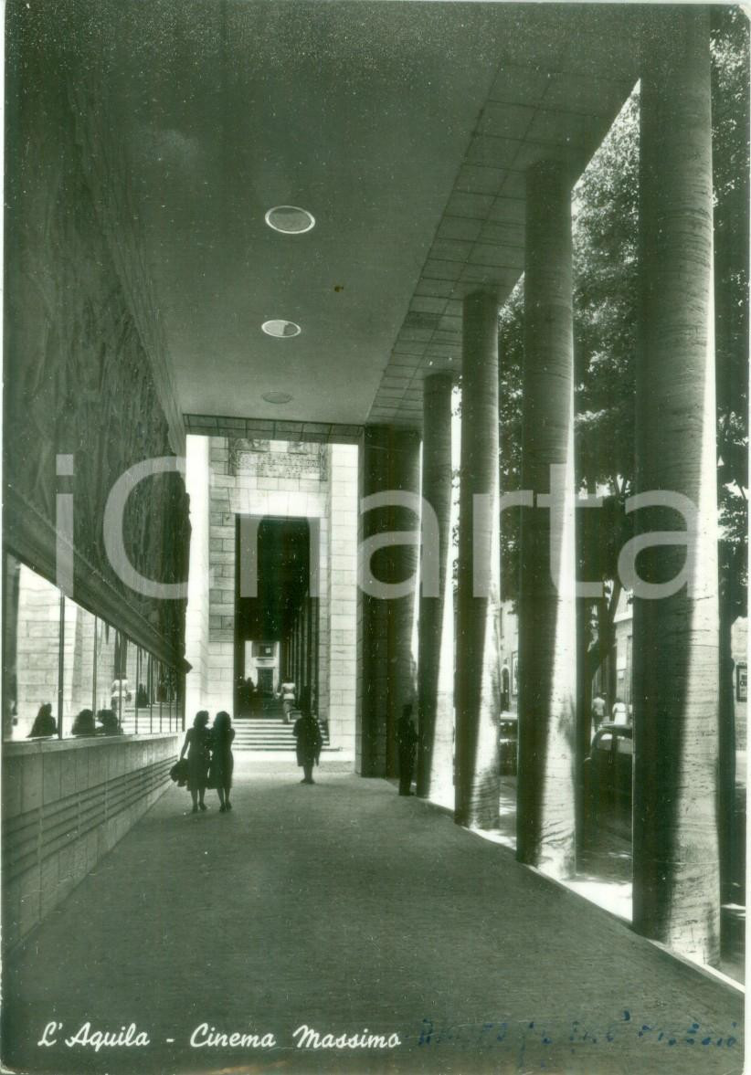 Cartolina originale da collezione 1953 L AQUILA I porti del Cinema MODERNO Cartolina ANIMATA FG VG 1